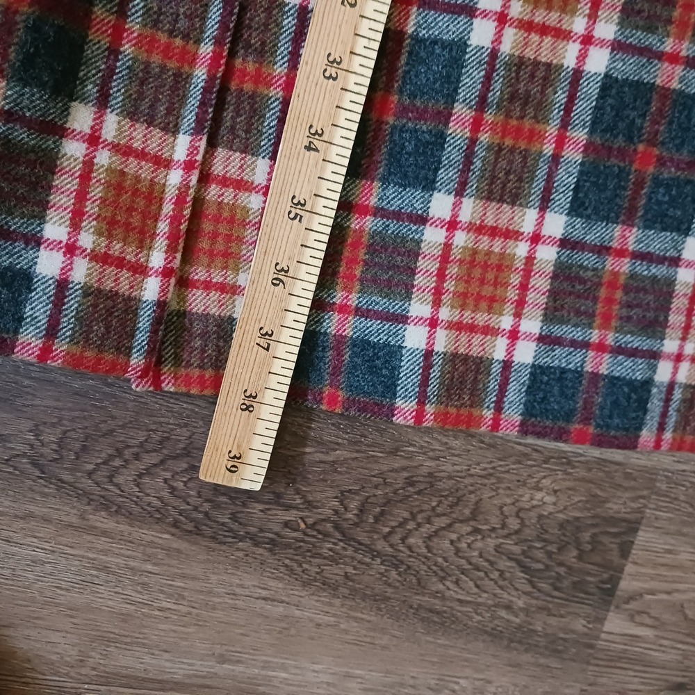 Vintage Pendleton Wool Plaid Maxi Skirt Red Green Button Front Size 14 - Picture 9 of 9